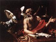 Simon Vouet St Jerome and the Angel oil painting